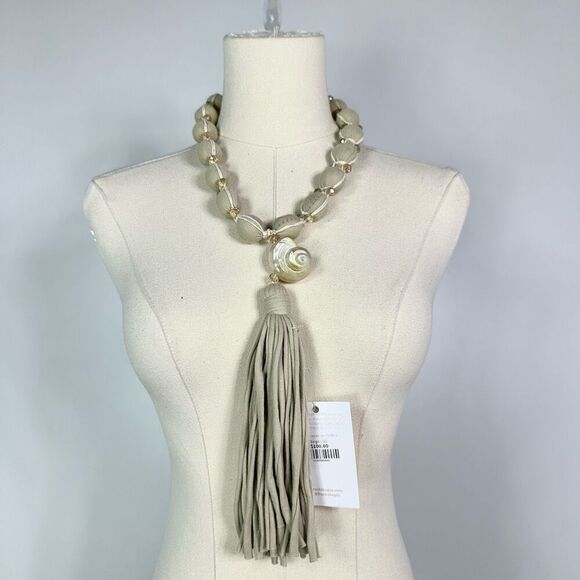 NEW Mare Sole Amore Luna Necklace OS Statement Boho Natural Lagenlook Beachy - Picture 6 of 11